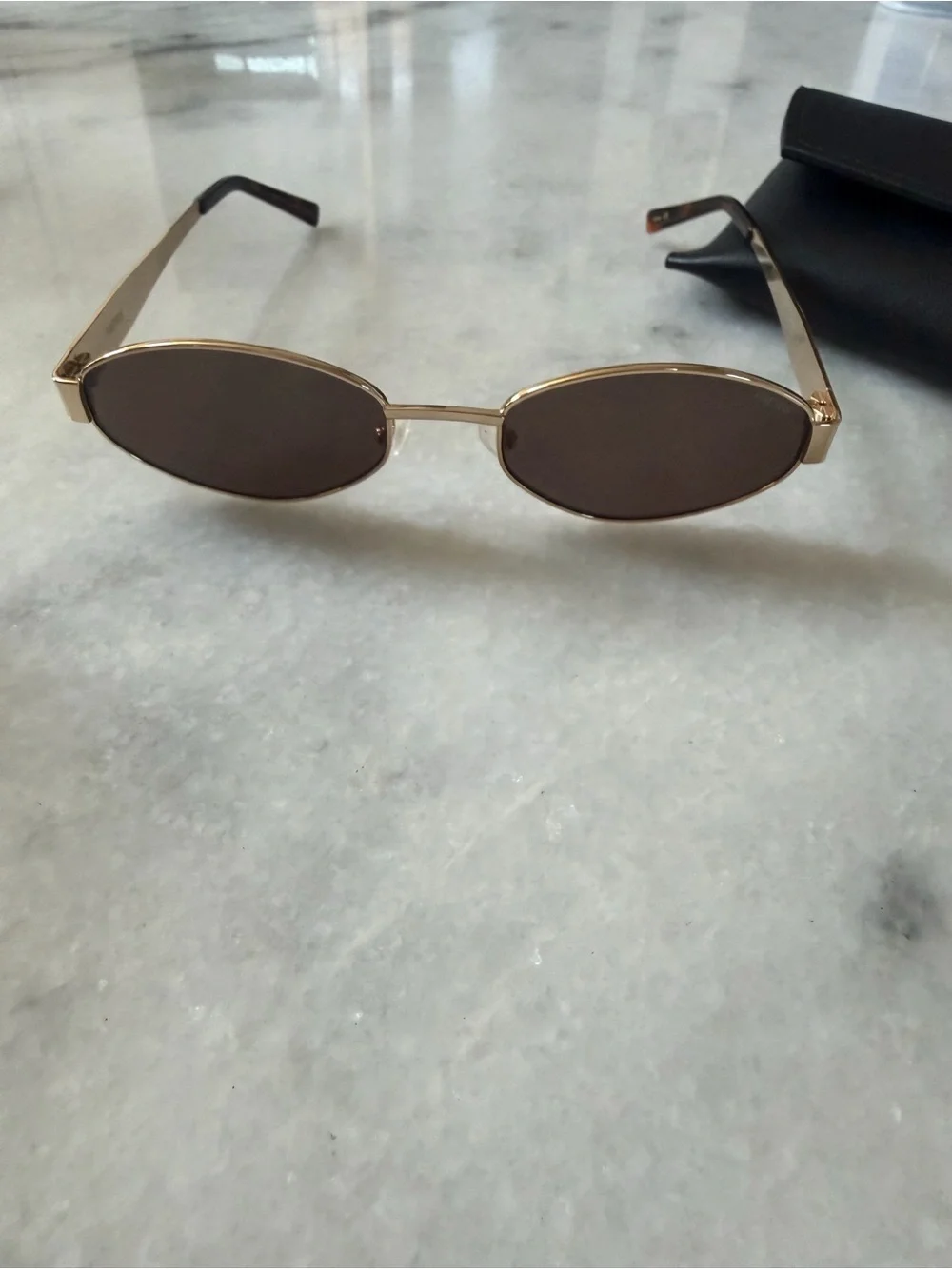 Soho Gold Frame Brown Lens Oval Women's Sunglasses